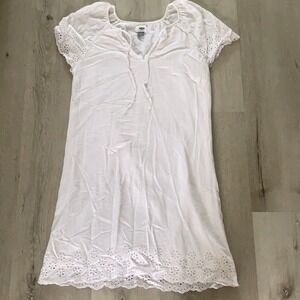 OLD NAVY White Cotton Eyelet Summer Dress midi